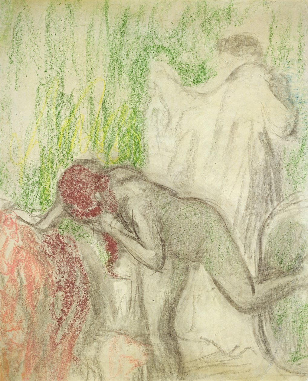 Alaston poistumassa kylpylästä tekijältä Edgar Degas