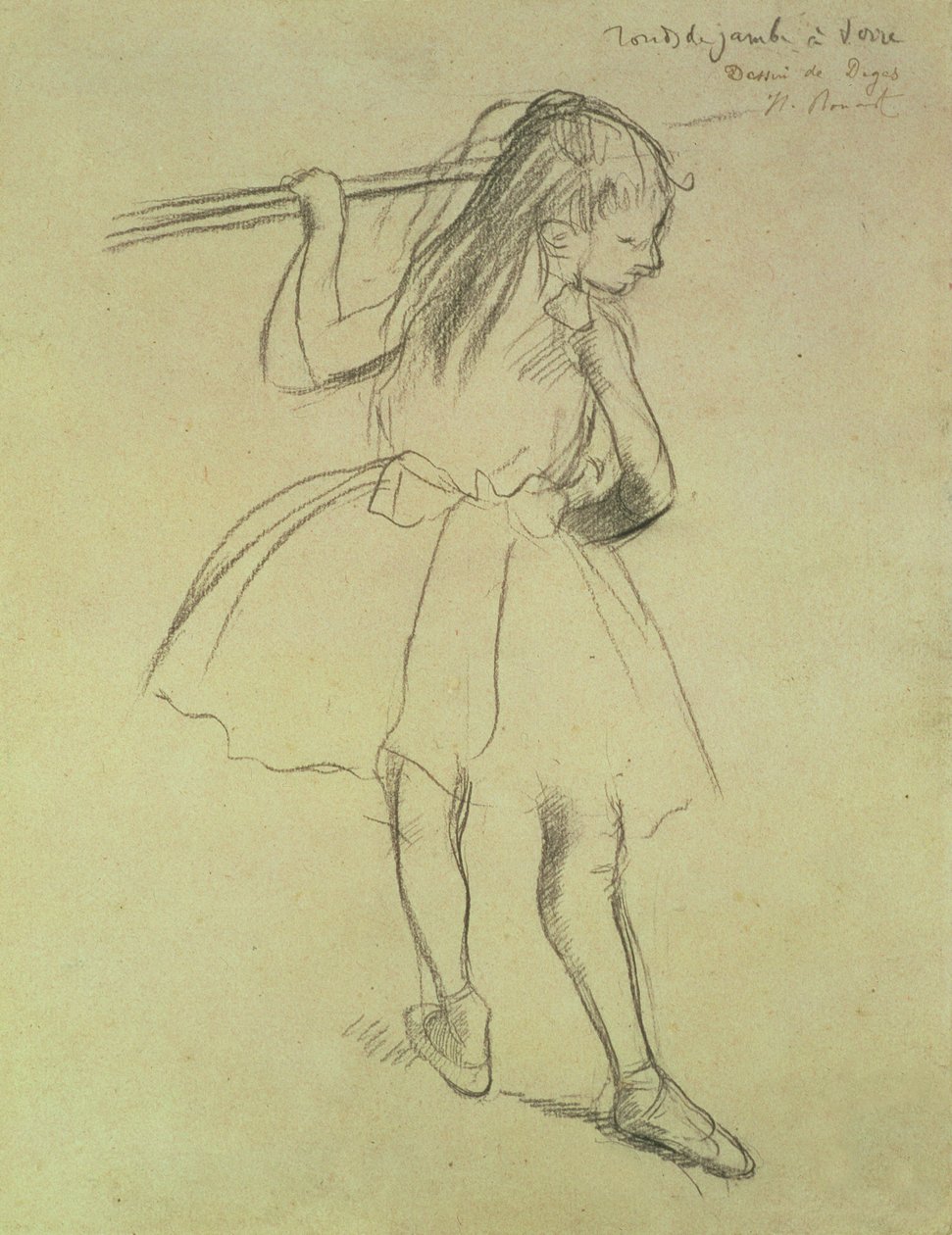 PD.32-1978 Girl Dancer at the Barre, n. 1878 (musta liitu) tekijältä Edgar Degas