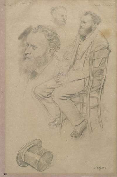 Muotokuva Edouard Manet assis sur une chaisen tekijältä Edgar Degas