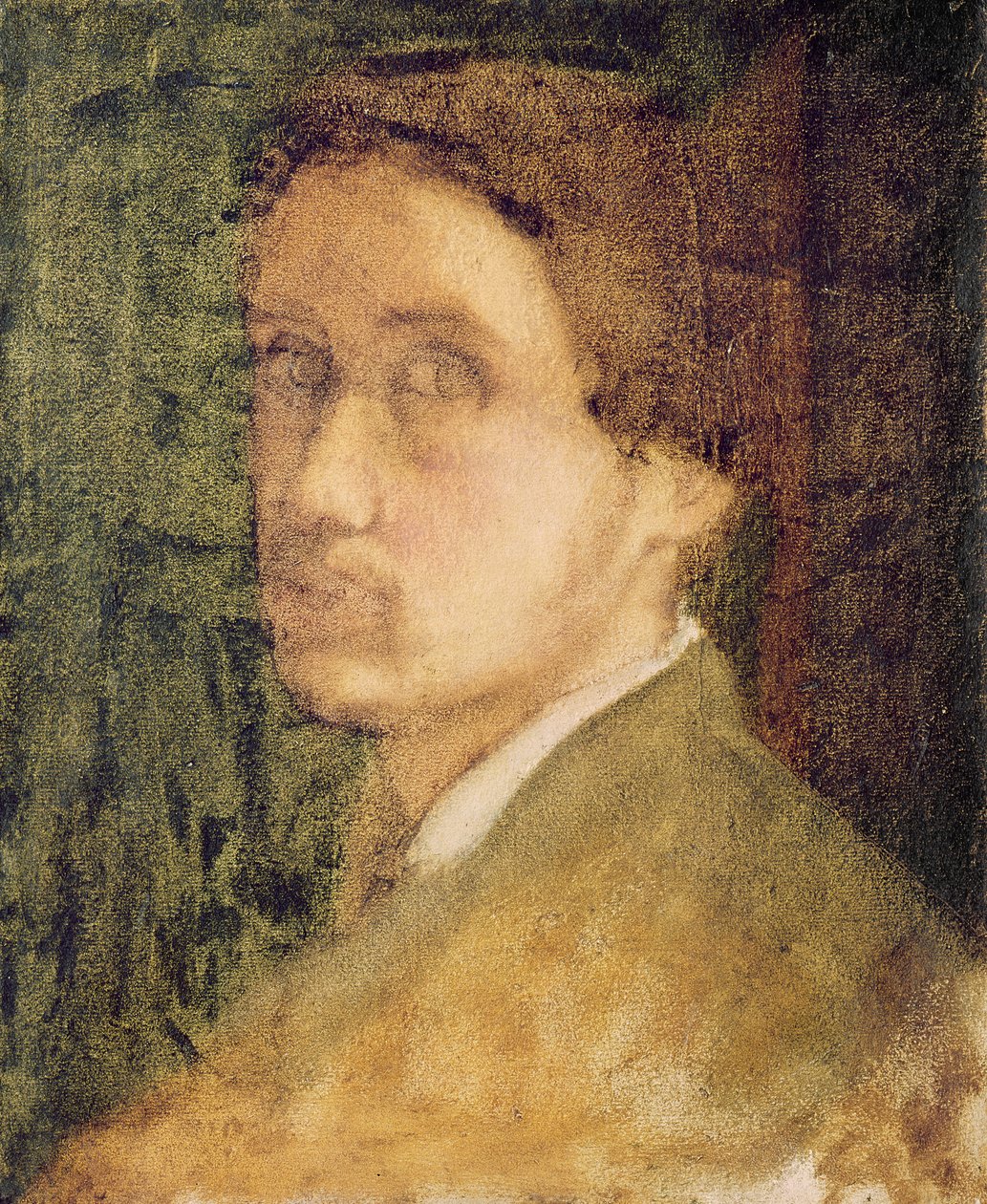 Omakuva, noin 1852 (pastelli paperille) tekijältä Edgar Degas