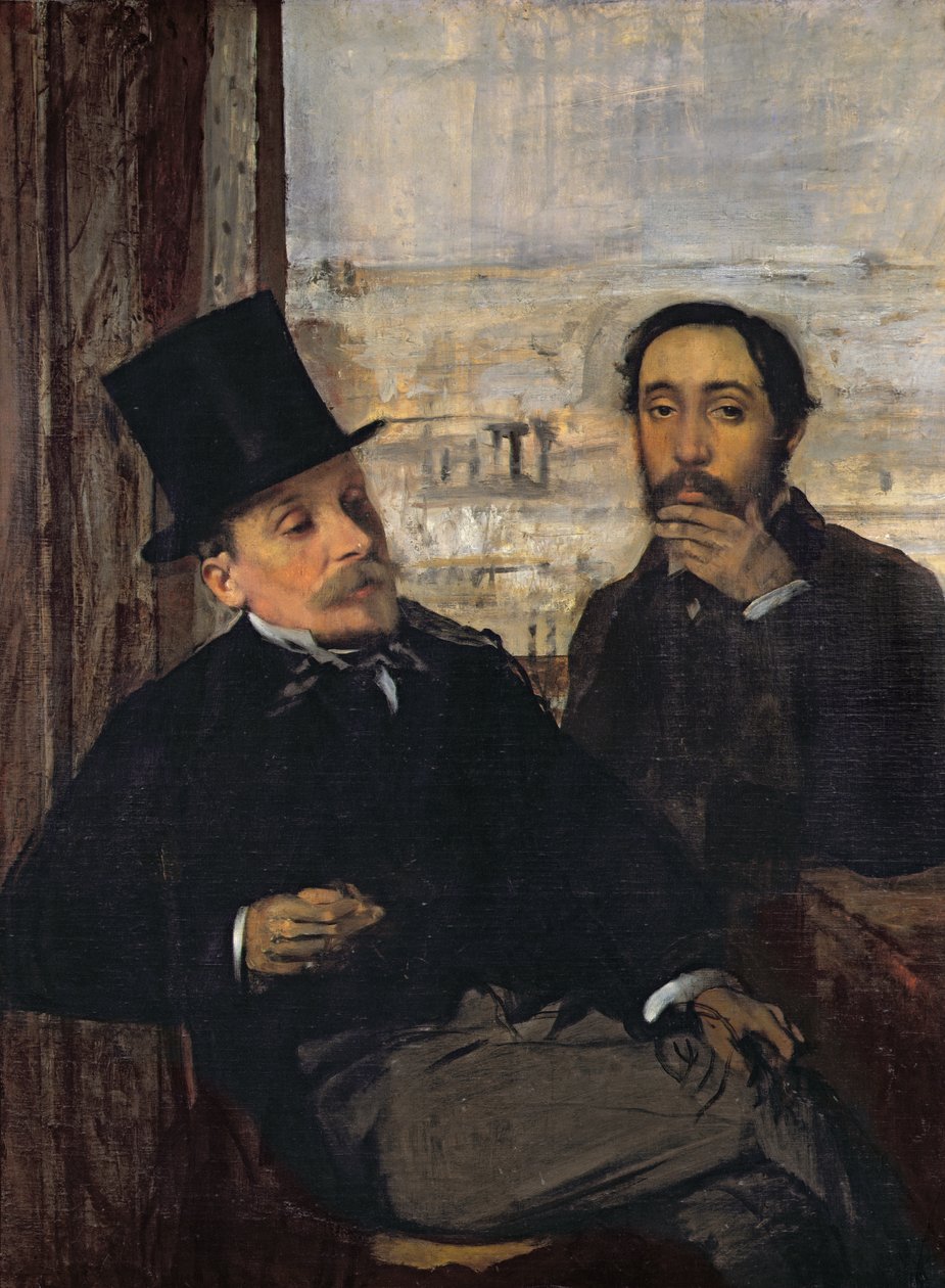 Omakuva Evariste de Valernesin (1816-96) kanssa noin 1865. tekijältä Edgar Degas