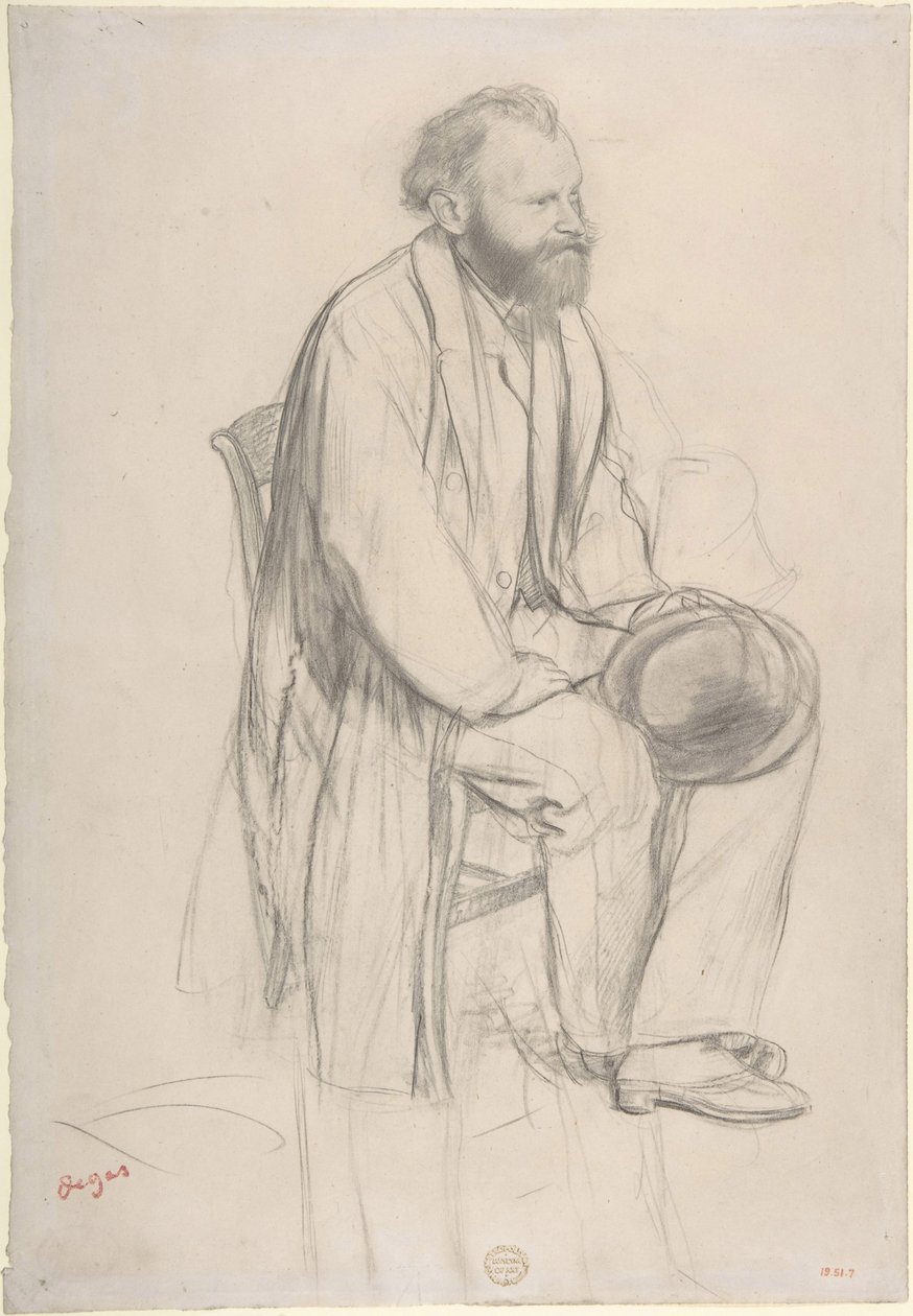 Tutkimus Manetin muotokuvaa varten (musta liitu) tekijältä Edgar Degas