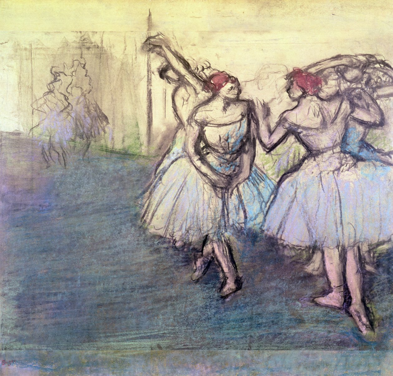 Tanssijat (pastelli paperille) tekijältä Edgar Degas