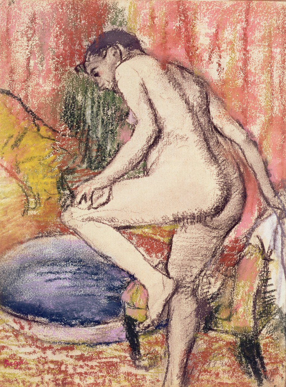 WC, 1883 (pastelli ja liitu paperille) tekijältä Edgar Degas