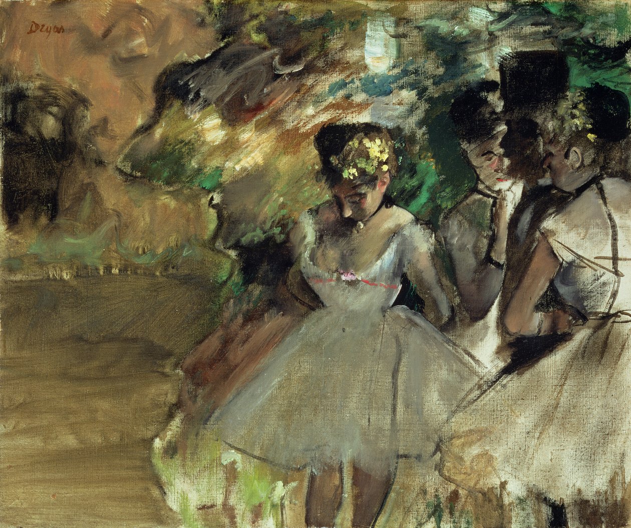 Kolme tanssijaa siivillä, n.1880-85 tekijältä Edgar Degas