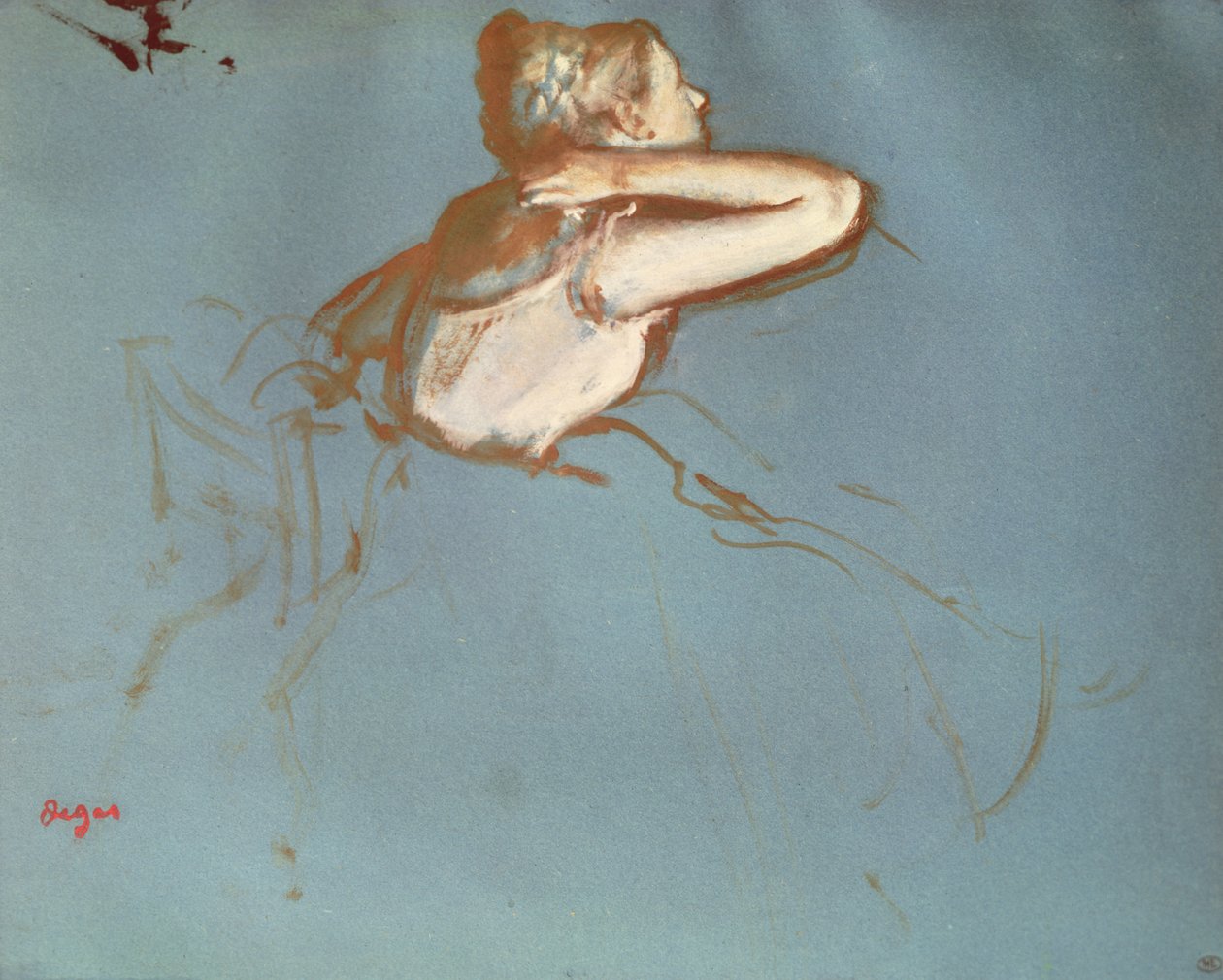 Näkymä tanssijan profiilista, n. 1899 (guassi ja akvarelli paperille) tekijältä Edgar Degas