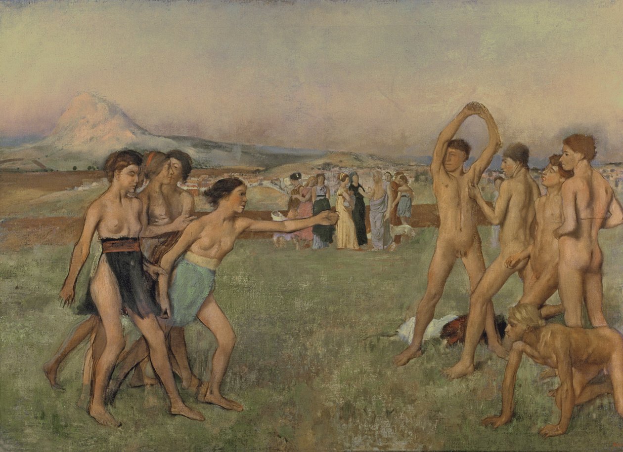 Nuoret spartalaiset harjoittelevat, n. 1860 tekijältä Edgar Degas