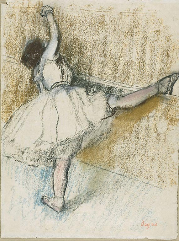 nTanssija Venyttely karuilla tekijältä Edgar Degas