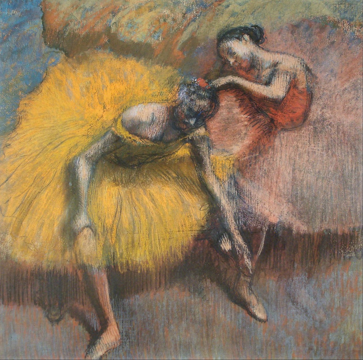 Deux danseuses jaunes et roses tekijältä Edgar Degas