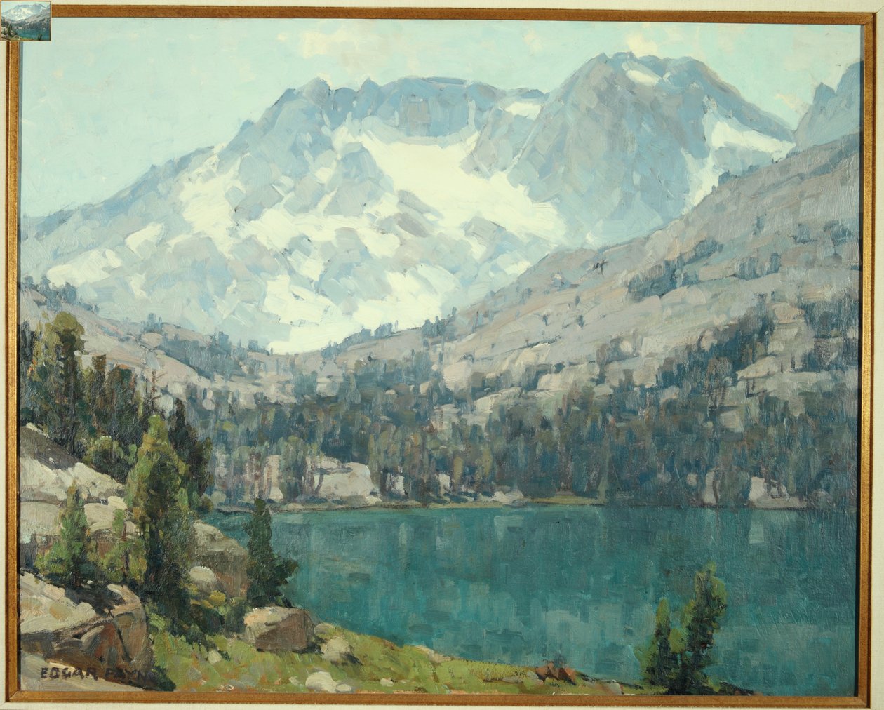 Sierra Lake (öljy kankaalle) tekijältä Edgar Alwin Payne