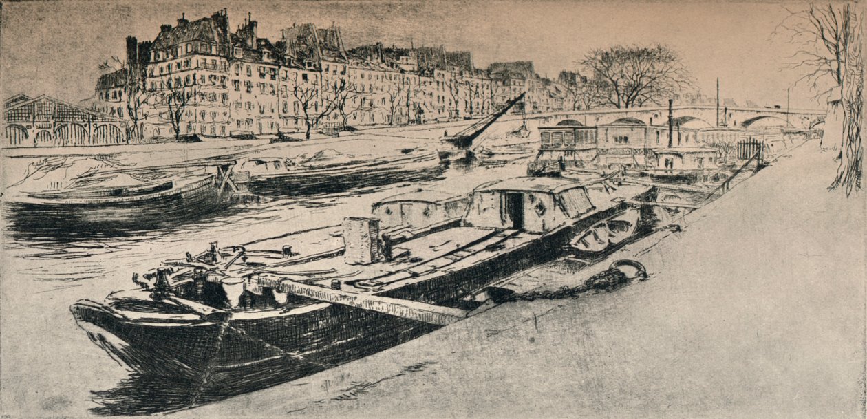 Quai des Celestins, 1915 tekijältä Edgar Chahine