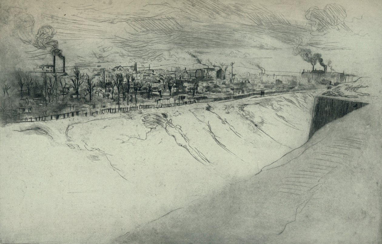 St Ouen Pariisin linnoituksista katsottuna, 1915 tekijältä Edgar Chahine