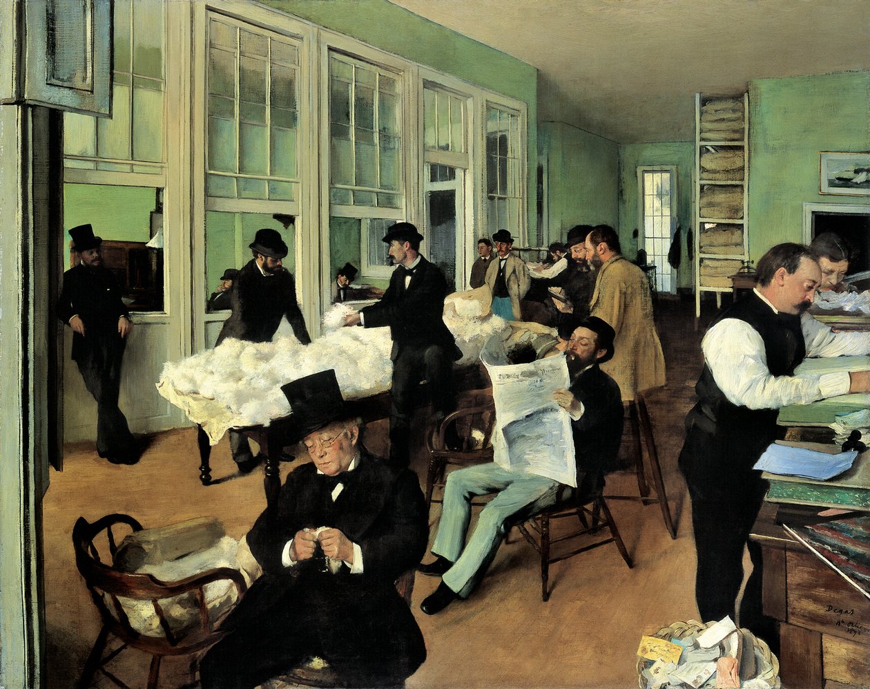 Puuvillatoimisto New Orleansissa Puuvillatoimisto New Orleansissa, 1873 tekijältä Edgar Degas