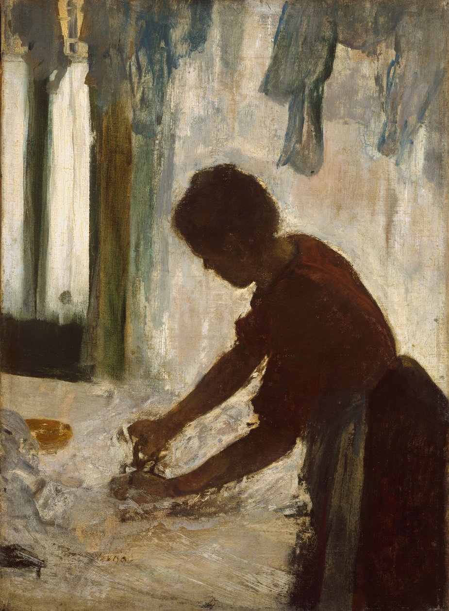 Nainen silittää, 1873 tekijältä Edgar Degas