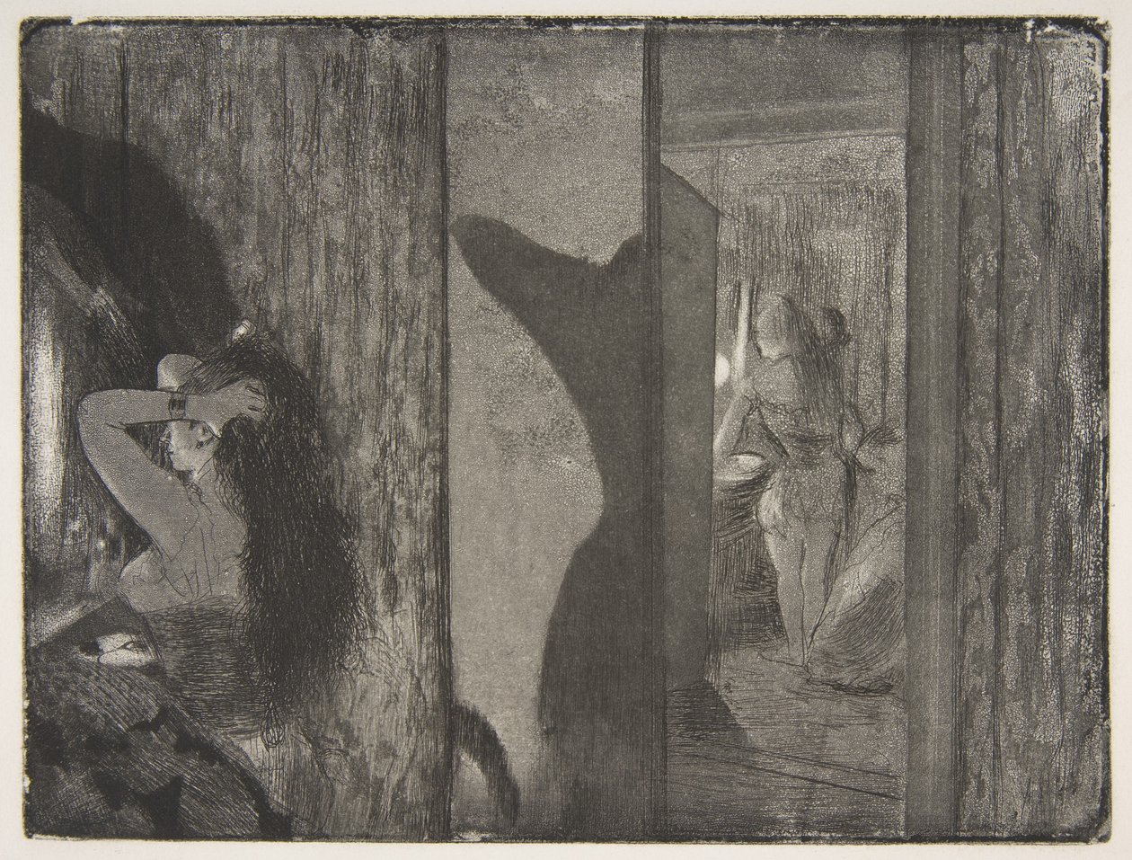 Näyttelijättäret pukuhuoneissaan tekijältä Edgar Degas