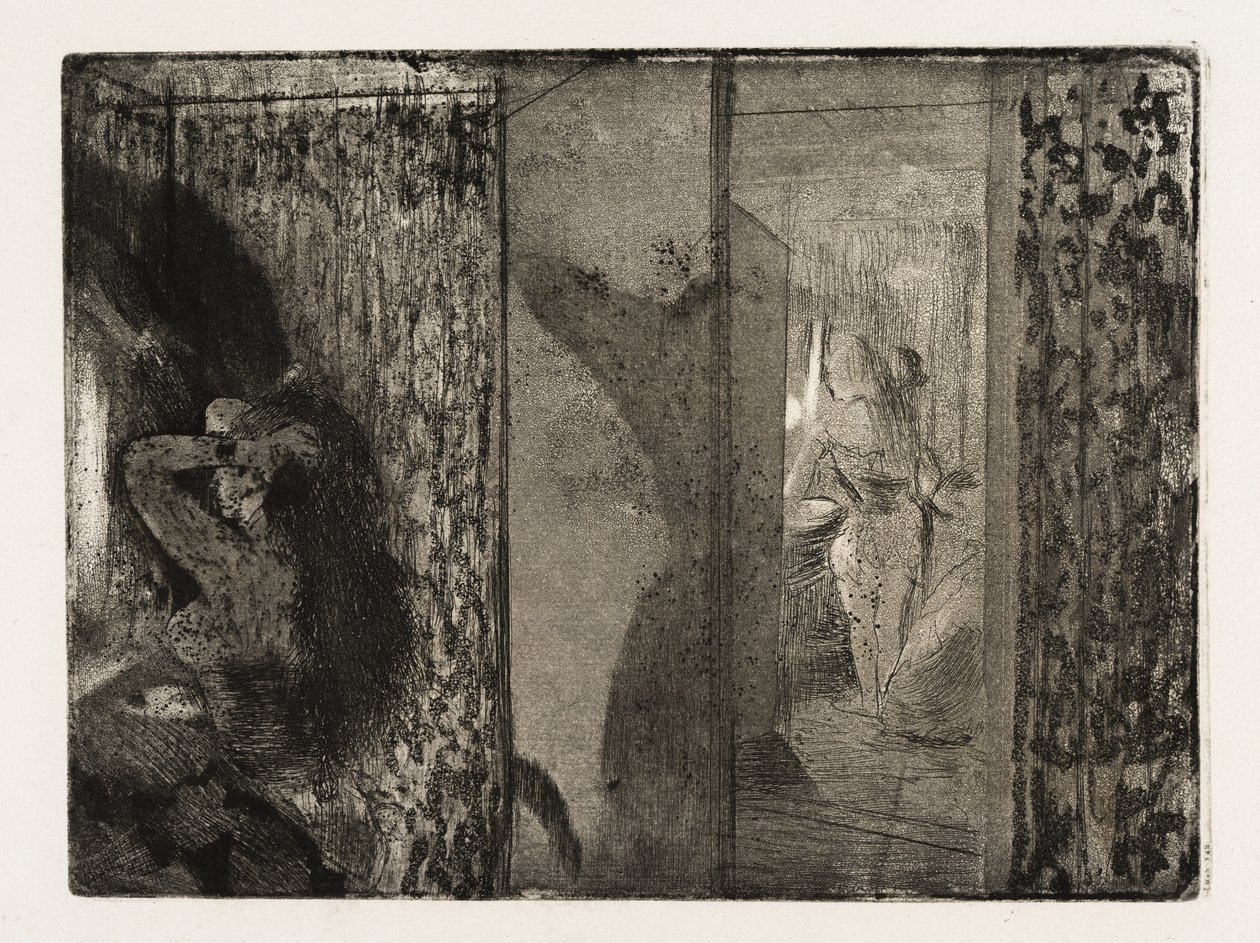 Näyttelijättäret pukuhuoneissaan tekijältä Edgar Degas