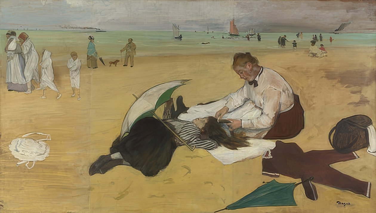 Rannalla. Noin 1869-70 tekijältä Edgar Degas
