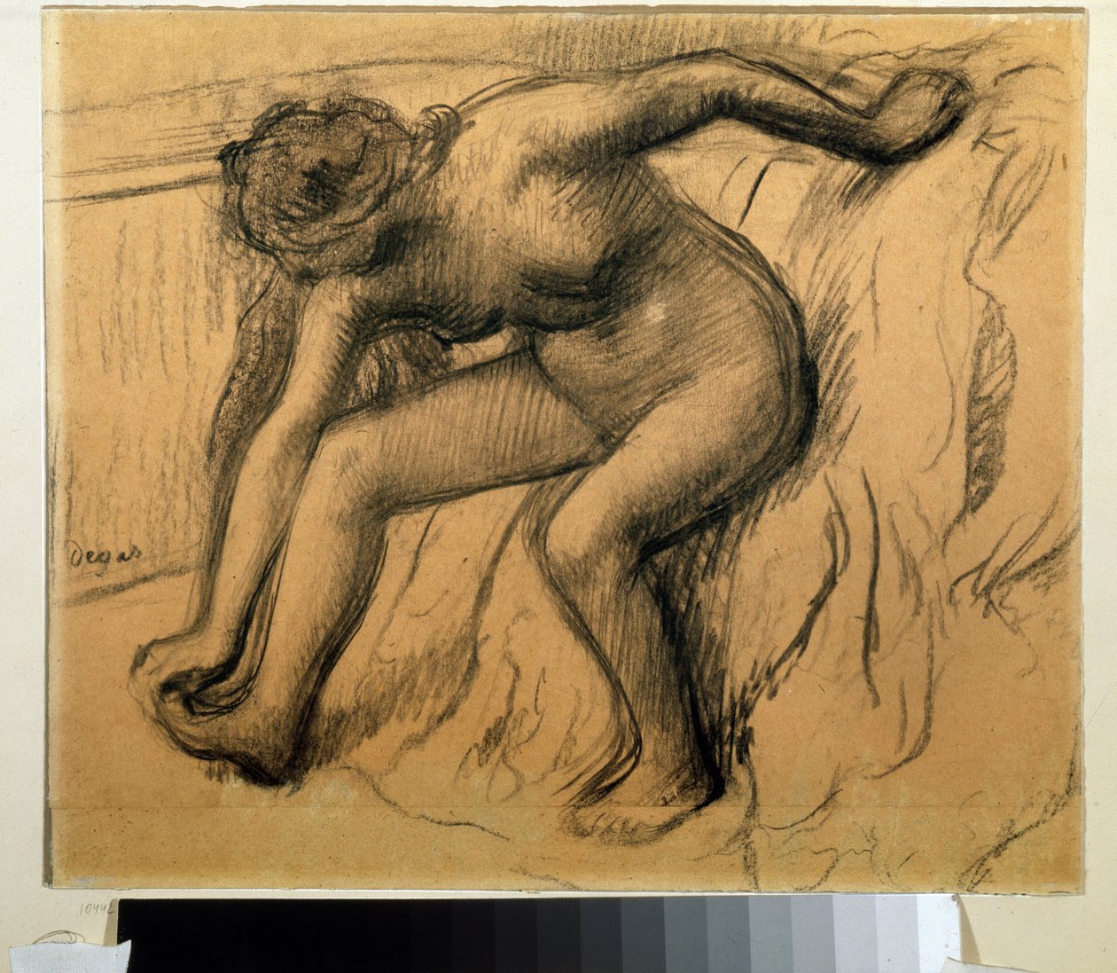 Kylvyn jälkeen. Edgar Degasin (1834-1917) piirustus tekijältä Edgar Degas