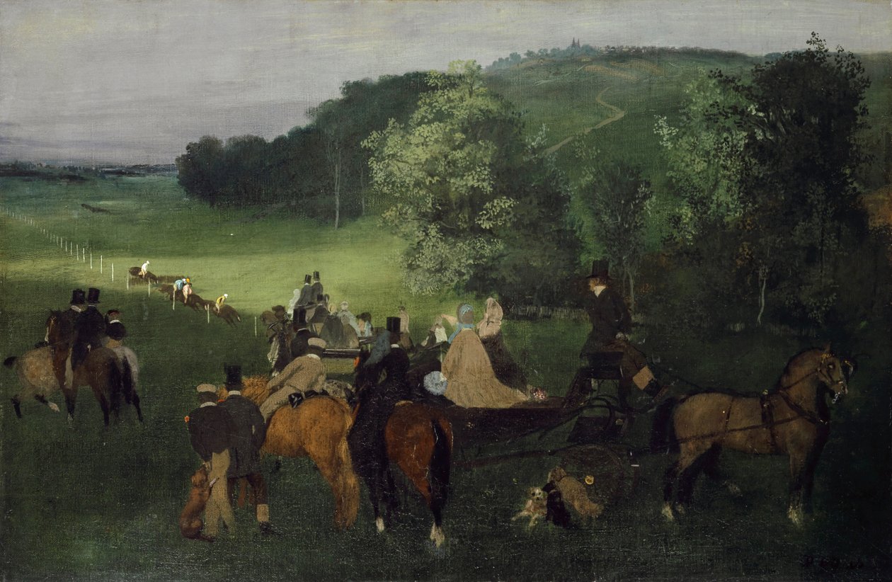 At the Racecourse (The Races), noin 1861-62 tekijältä Edgar Degas