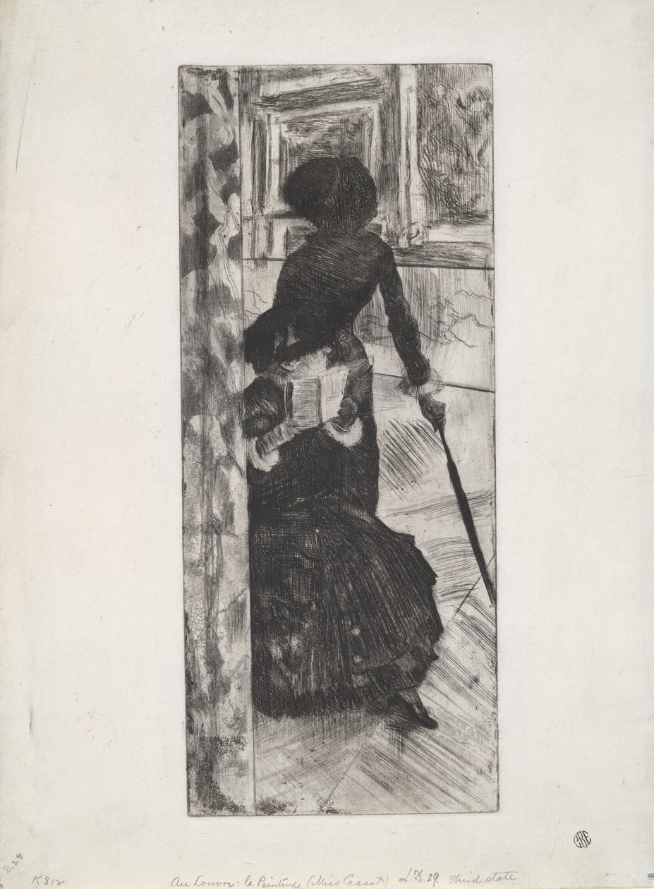 Au Louvre: Cassatt), noin 1879-80 (etsaus ja akvatintta). tekijältä Edgar Degas