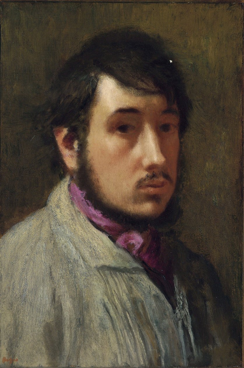 Omakuva - Edgar Degasin (1834-1917) maalaus, öljy paperille, noin 1858, 47x32 cm - (Omakuva, Öljy paperille, Edgar Degas) - Yksityiskokoelma tekijältä Edgar Degas