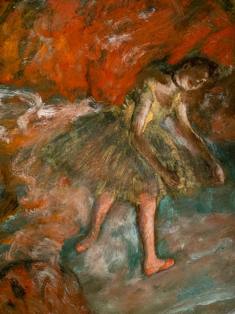 Balettikohtaus (yksityiskohta). Noin 1890. Öljy paperille, laminoitu paneeliin. tekijältä Edgar Degas