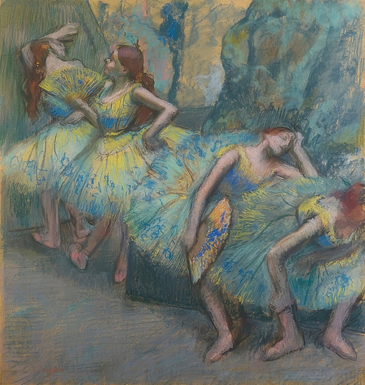 Balettitanssijat lavalla. Noin 1890-1900 tekijältä Edgar Degas