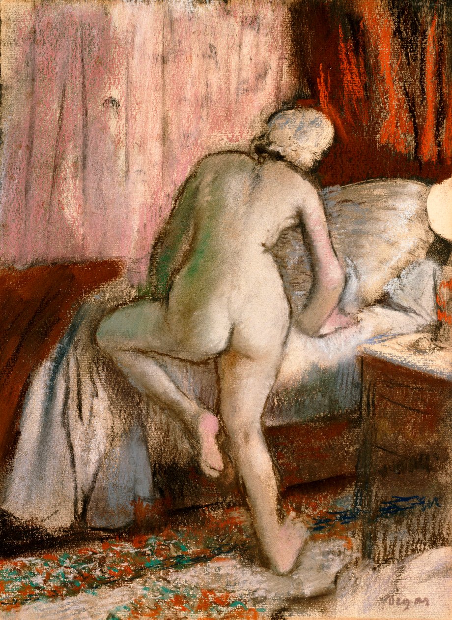 Nukkumaanmenoaika, noin 1883 tekijältä Edgar Degas