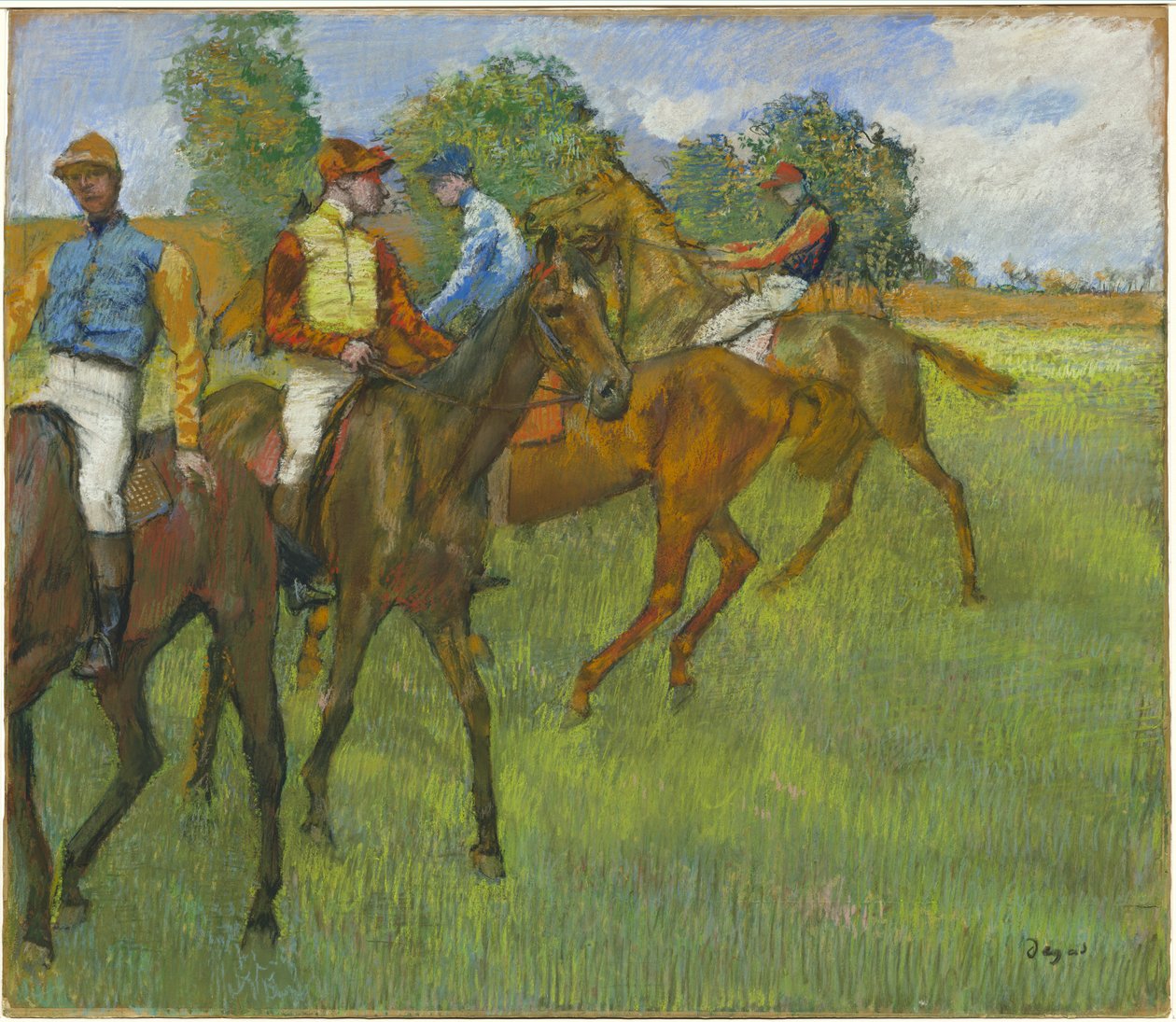 Ennen kilpailua, n. 1887-1889 (pastelli paperille) tekijältä Edgar Degas