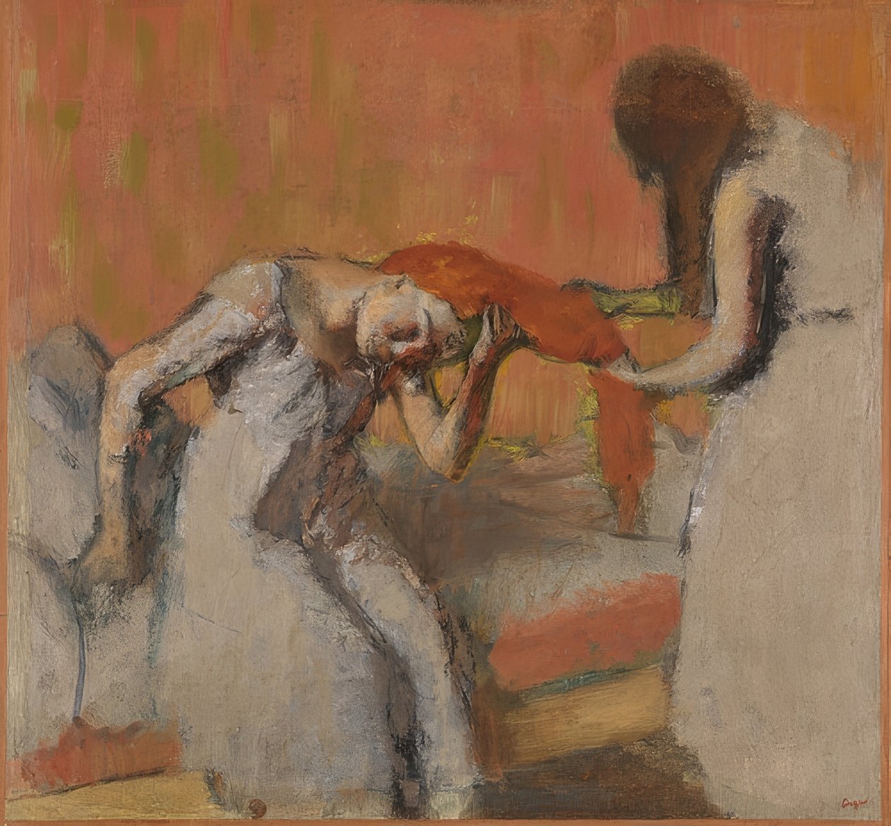 Kampattaessa (la coiffure). 1892-95 tekijältä Edgar Degas