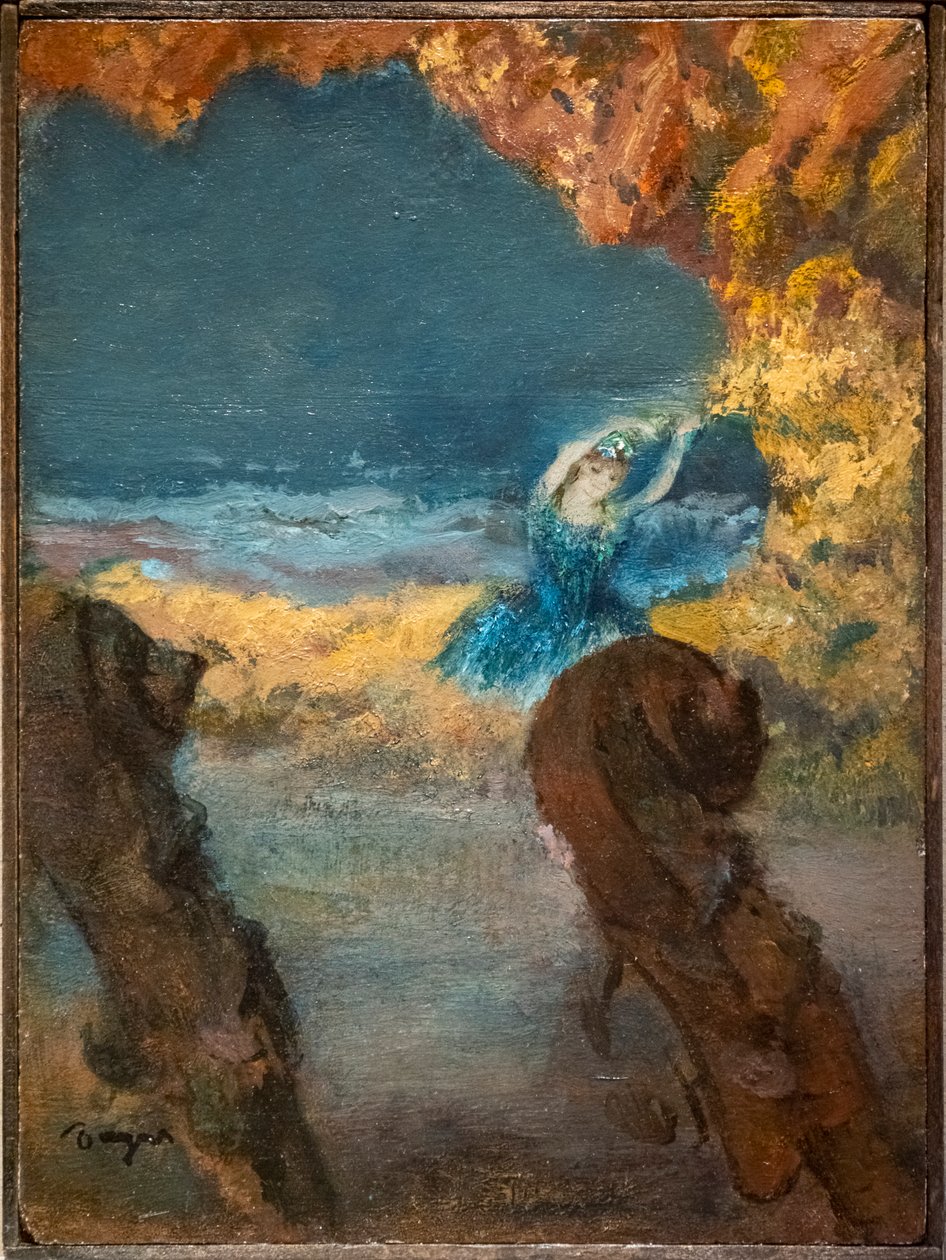 Sininen tanssija ja kontrabasso. 1891. Öljy puulle tekijältä Edgar Degas