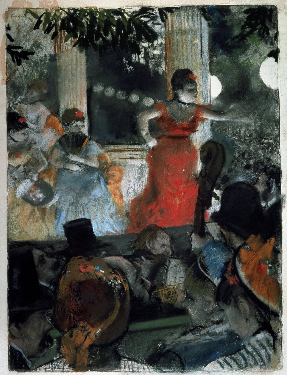 Kahvilakonsertti Les Ambassadeursissa Edgar Degasin (1834-1917) maalaus 1877 Koko 37x27 cm Lyon, Kuvataidemuseo tekijältä Edgar Degas
