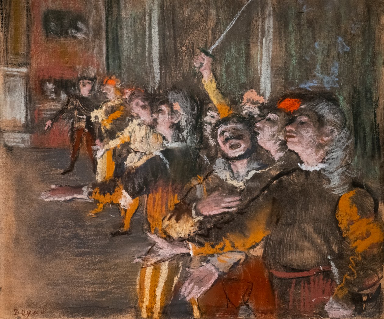 Koristit (tunnetaan myös nimellä "Exponents"). 1877. Pastelli monotyypialle. tekijältä Edgar Degas