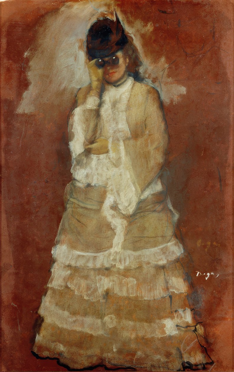 Nainen kiikareiden kanssa tekijältä Edgar Degas