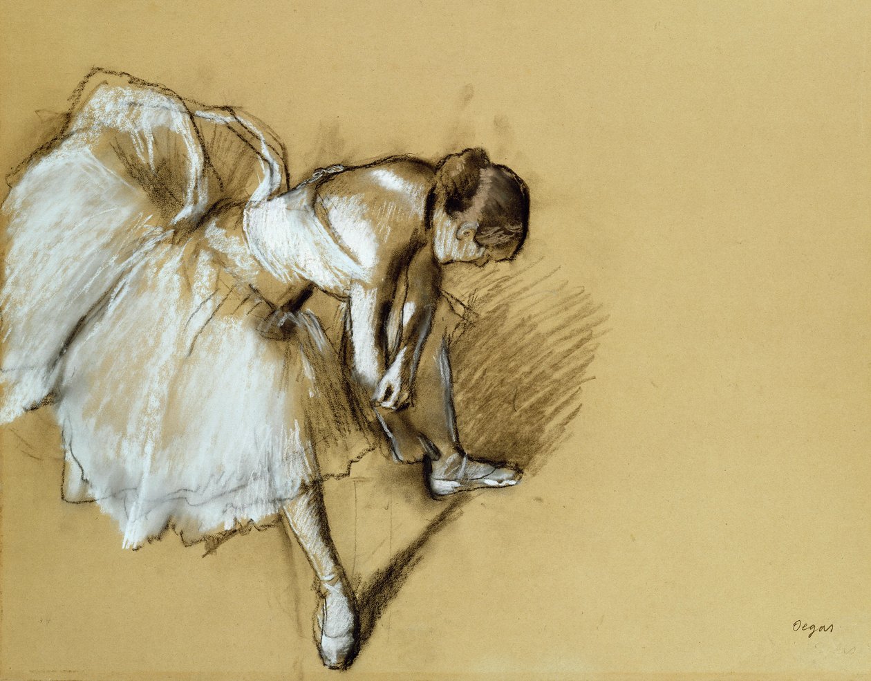 Dancer Adjusting her Shoe, n. 1890 tekijältä Edgar Degas