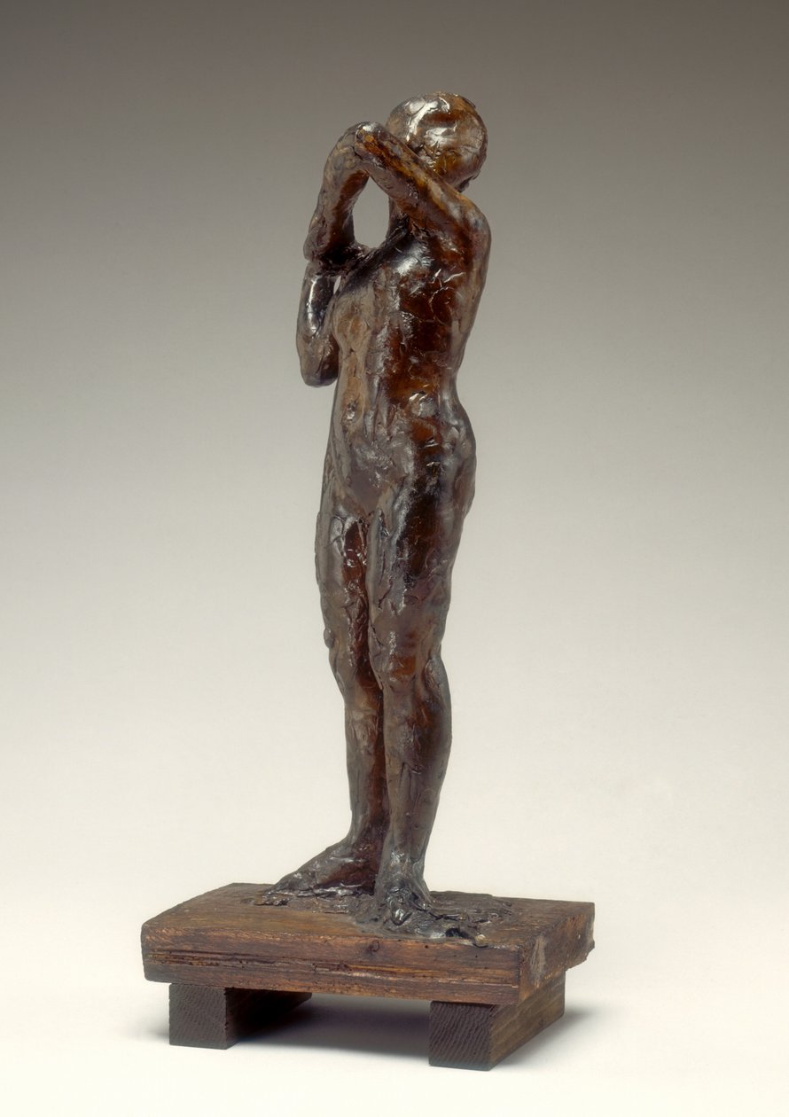 Tanssija säätelee liivinsä olkahihnaa, 1880-1890-luku. tekijältä Edgar Degas