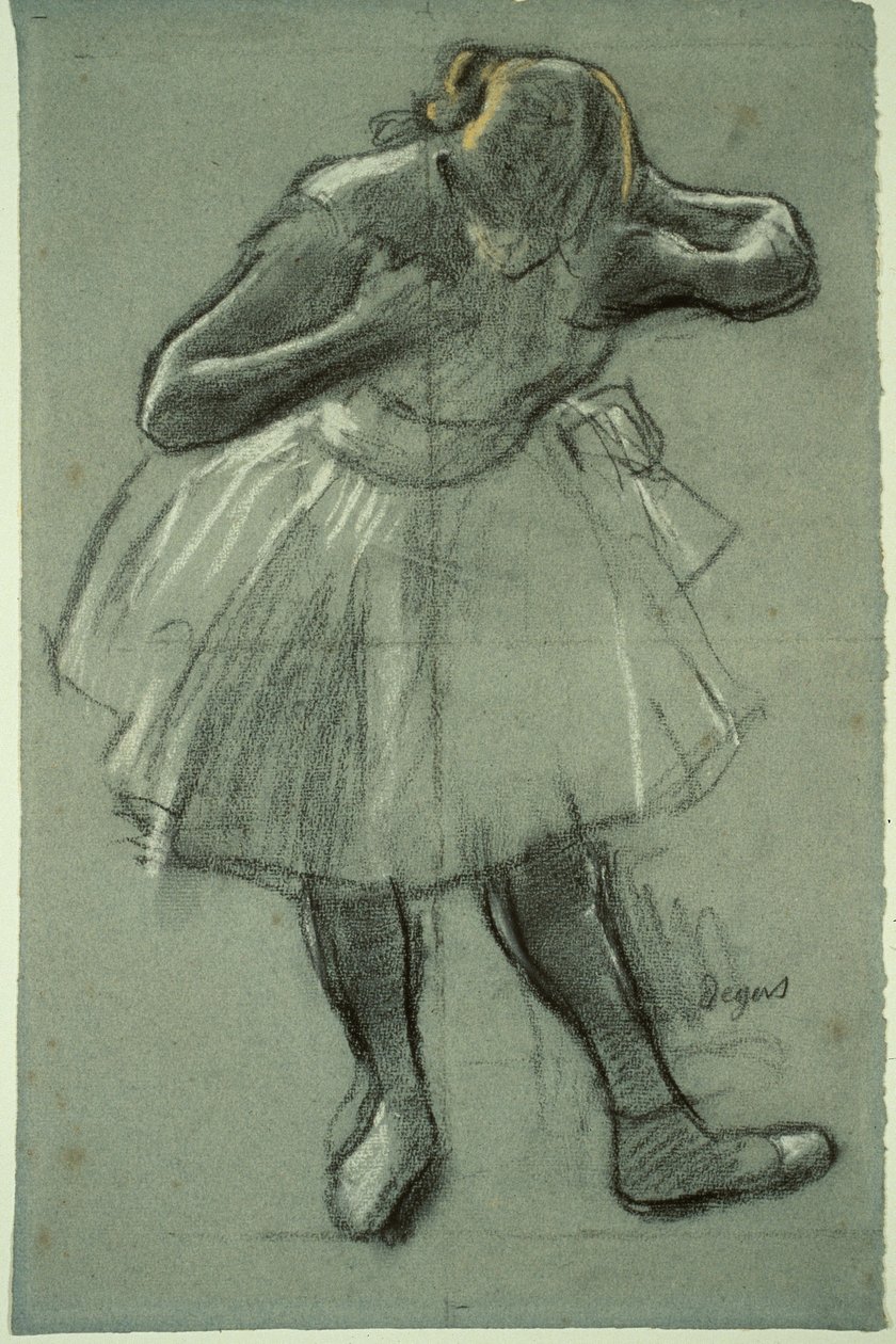 Tanssija kumartuu eteenpäin tekijältä Edgar Degas