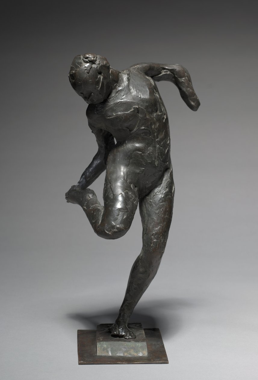 Tanssija katselee oikean jalkansa pohjaa, 1896-1897 tekijältä Edgar Degas