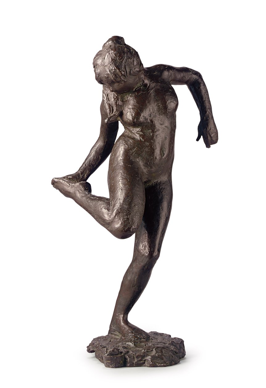 Tanssija katselee oikean jalkansa pohjaa; Tanssija katselee oikean jalkansa pohjaa, n. 1895 tekijältä Edgar Degas