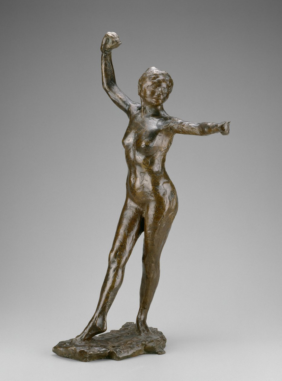 Tanssija valmis tanssimaan, oikea jalka eteenpäin, malli 1882-95, näyttelijä 191921. tekijältä Edgar Degas