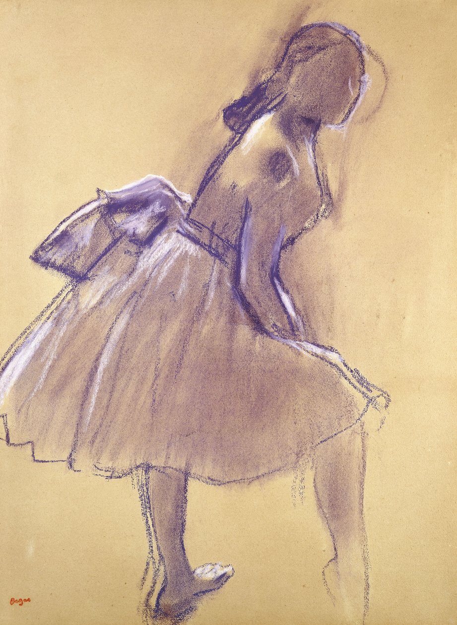 Tanssija seisomassa profiilissa; Seisova tanssija, profiilissa, n. 1880 tekijältä Edgar Degas