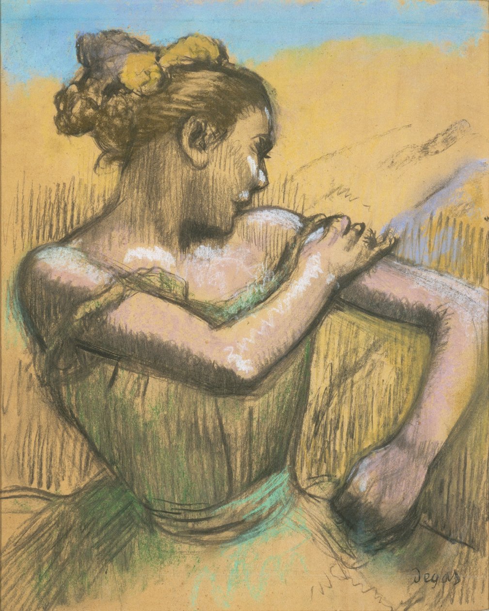 Tanssijatar, noin 1895-99 (pastelli ja hiili paperille). tekijältä Edgar Degas