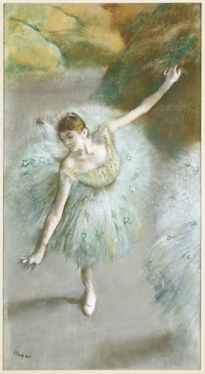 Vihreäpukuinen tanssijatar tekijältä Edgar Degas
