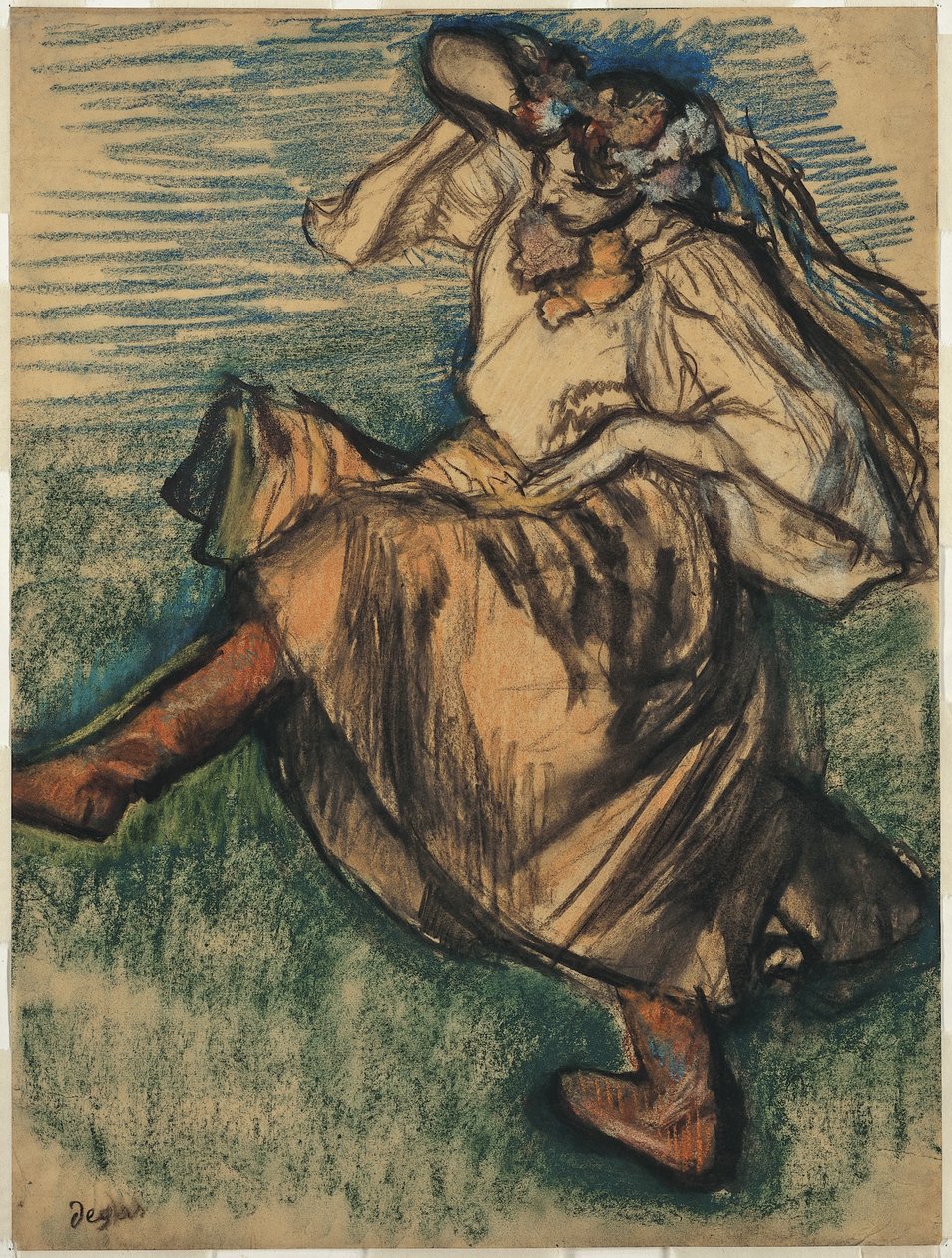 Ukrainalaiseen asuun pukeutunut tanssija tekijältä Edgar Degas
