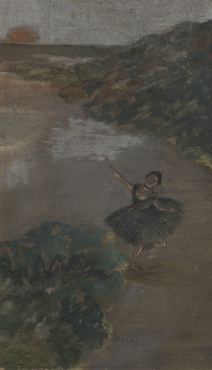 Tanssija lavalla, n. 1879 (guassi silkillä) tekijältä Edgar Degas