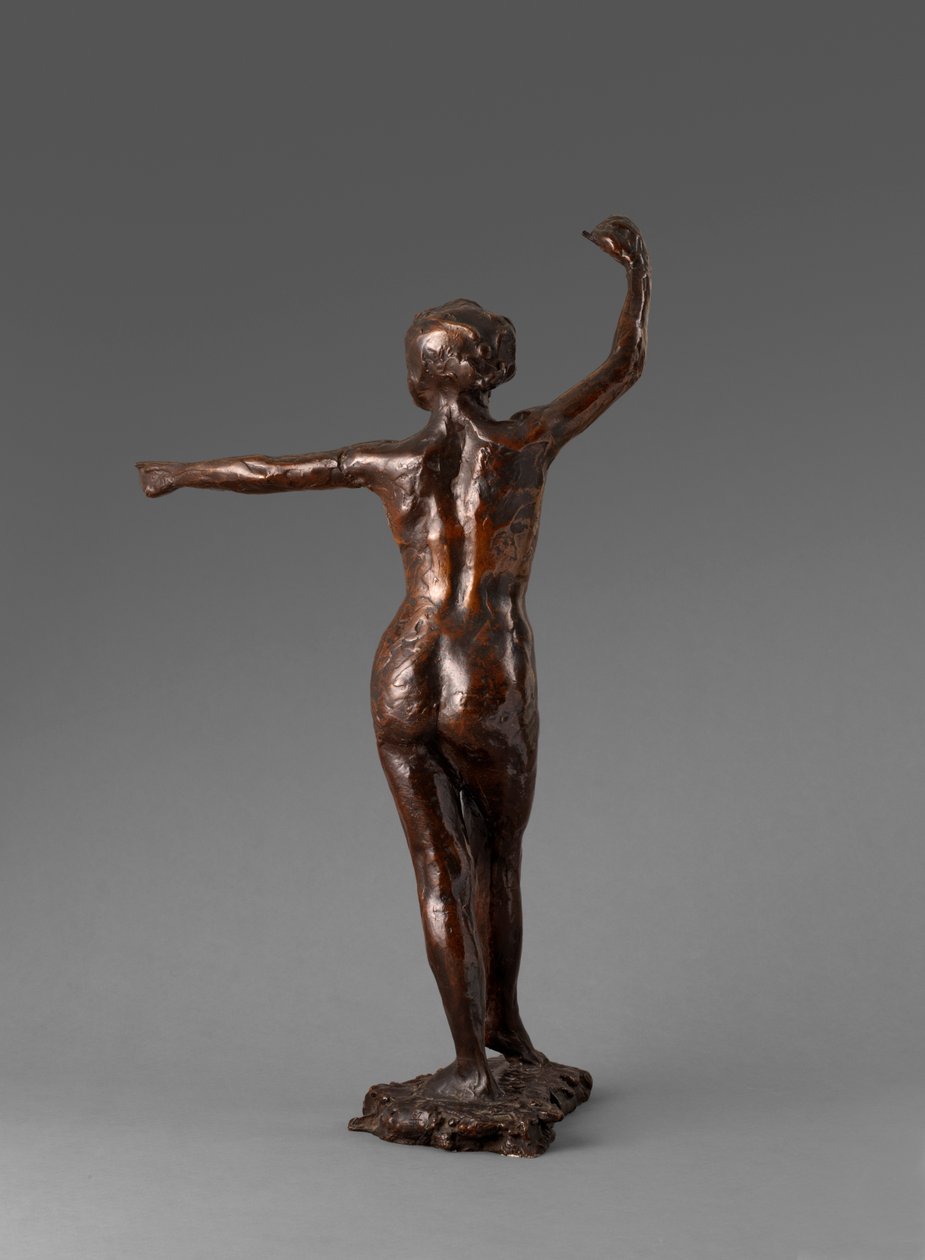 Tanssija valmis tanssimaan, oikea jalka eteenpäin, Valmistautuminen tanssiin, oikea jalka eteenpäin, 1895-1901 tekijältä Edgar Degas
