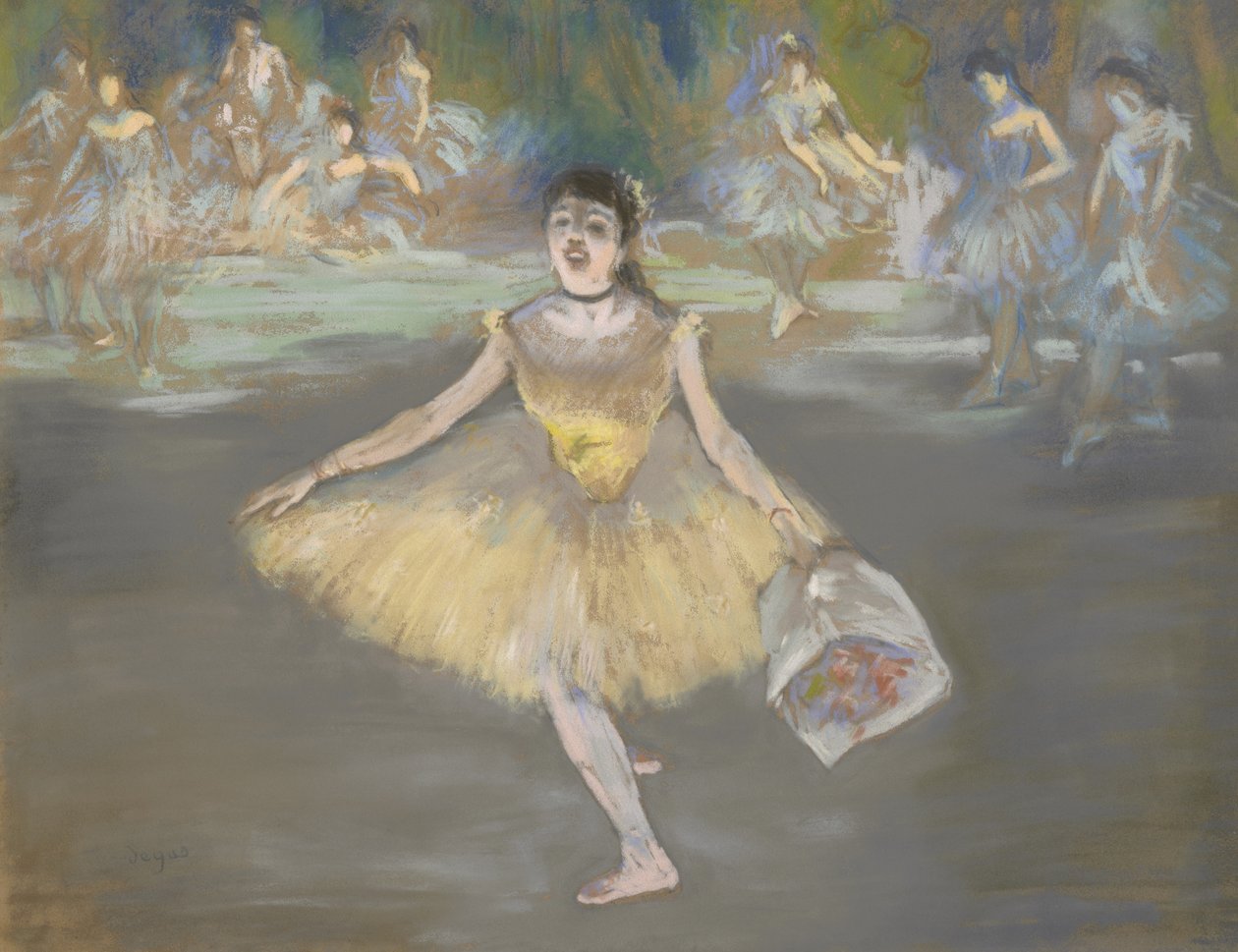 Tanssija kukkakimpun kanssa, ennen vuotta 1923 tekijältä Edgar Degas