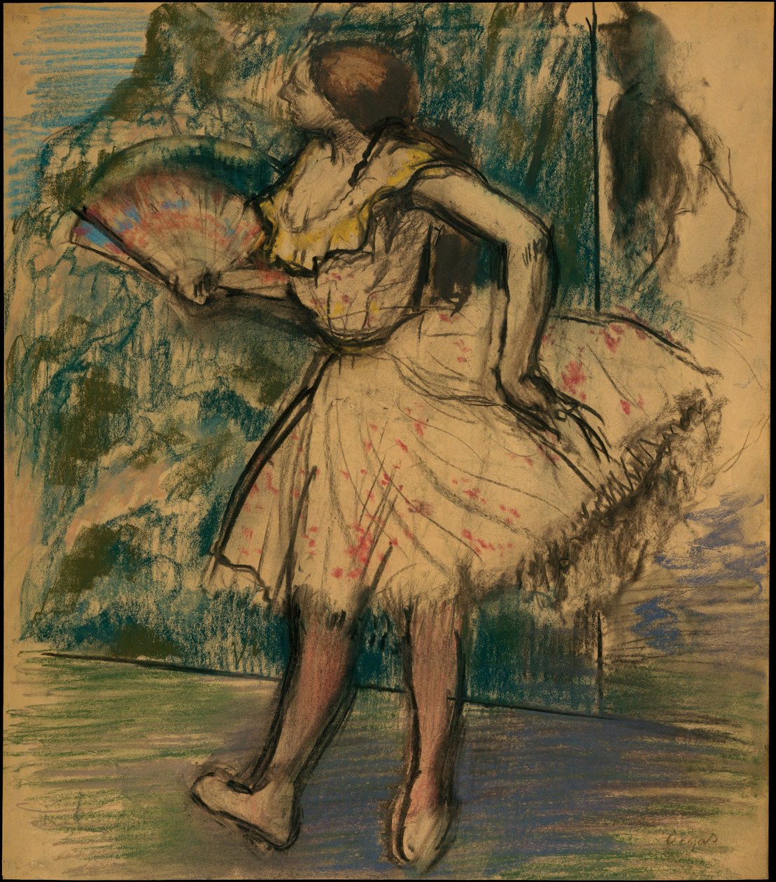 Tanssijatar ja viuhka tekijältä Edgar Degas