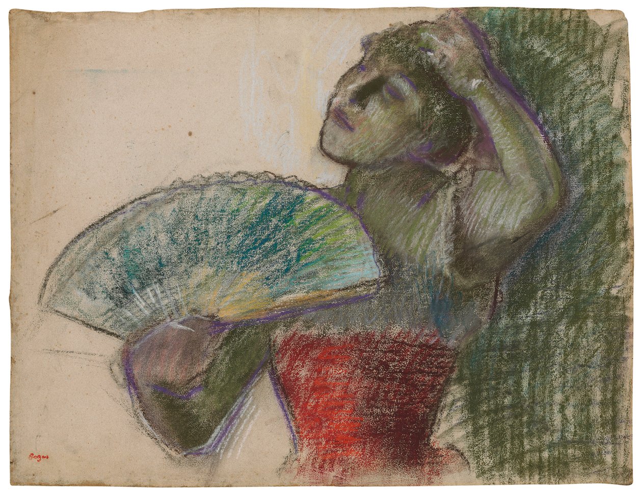 Tanssija tuulettimen kanssa; Fan Dancer, n. 1894 tekijältä Edgar Degas