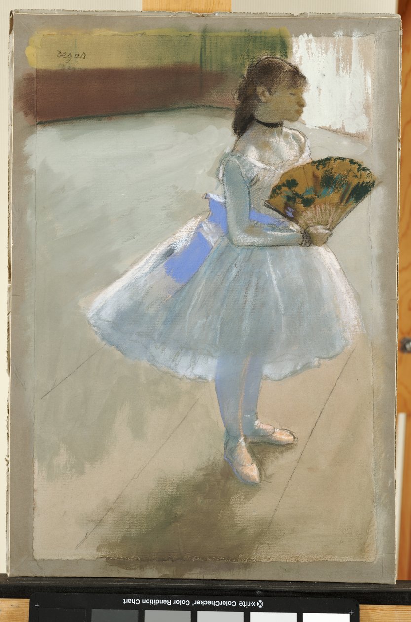 Tanssija viuhkan kanssa, n.1879 (pastelli paperille) tekijältä Edgar Degas